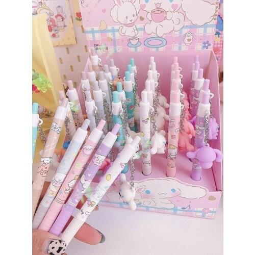 2pcs Cartoon Dog Pendant Mechanical Pencil Plastic Automatic Pencils Pen Black Ink 0.5mm Dropship