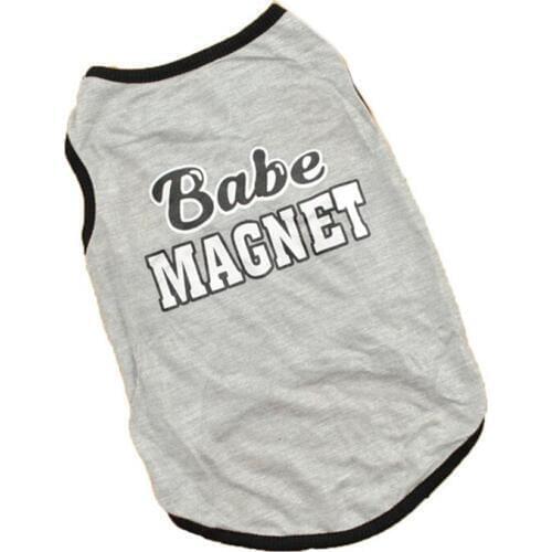 Fashion Gray Summer Pet Dog Clothes For Small Dog 100% Cotton Vest Teddy Dog Puppy Cats T Shirt Cheap Pet Clothing