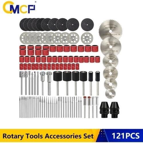 CMCP 121pcs Engraver Rotary Tools Accessories Set For Dremel Drill Grinding Polishing Saw Blade Diamond Rotary File Cut off Set