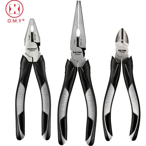 OMY Multifunction Pliers Set Industrial Grade Wire Cutters Long Nose/Diagonal Nose Pliers High Hardness and Durability Set
