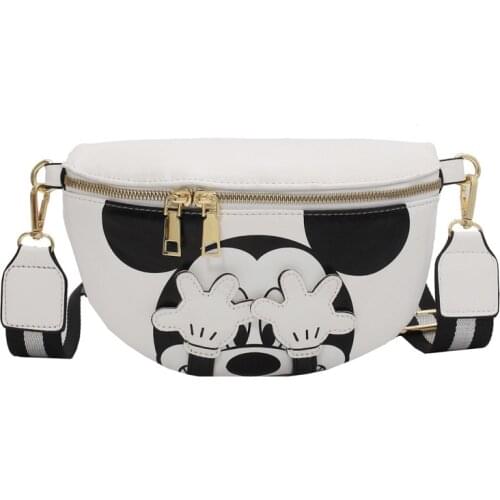 Disney Mickey mouse cartoon chest bag 2021 new fashion cute waist bag female Mickey shoulder messenger bag