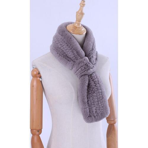 2020 Brand New Genuine Real Rex Rabbit Fur Womens Winter Fur Scarf Scarves Girls Wraps Mufflers Knitted Scarfs Soft Warm Gift