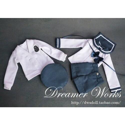 BJD/SD doll clothes Male boy suit Campus style Sailor uniform fit 1/6, 1/4, 1/3, Ordinary uncle bjd dolls clothing with hat