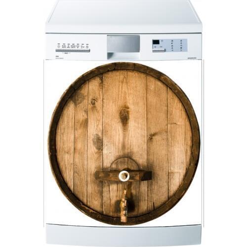 Wholesale 3D Hot Wine Barrel Dishwasher Refrigerator Freeze Sticker Art Fridge Door Cover Wallpaper Kitchen Wall Stickers