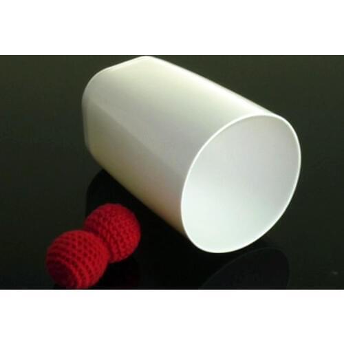 Chop Cup (Porcelain White,Plastic) Magic Tricks Funny Close Up Magic Balls Appearing/ Disappearing Magic Easy To Do Magic Props
