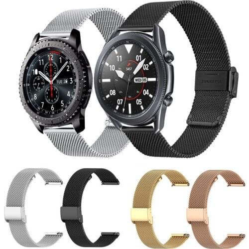 Metal Watchband For Samsung Galaxy Watch 3 45mm 41mm Strap Bracelet 20mm / 22MM Watchstrap Silicone For Garmin venu sq wristband