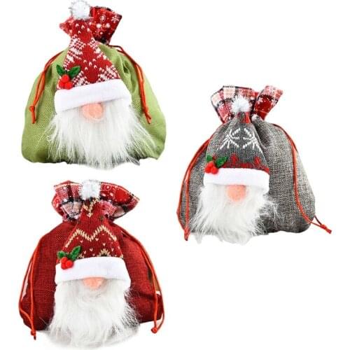 Christmas 3D Swedish Santa Gnome Candy Gifts Bags Christmas Decorations New Year Favor Supplies