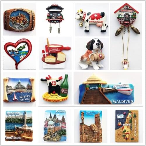 Decoration articles handicraft Spanish historical ancient city Barcelona geographical indication magnetic refrigerator sticker