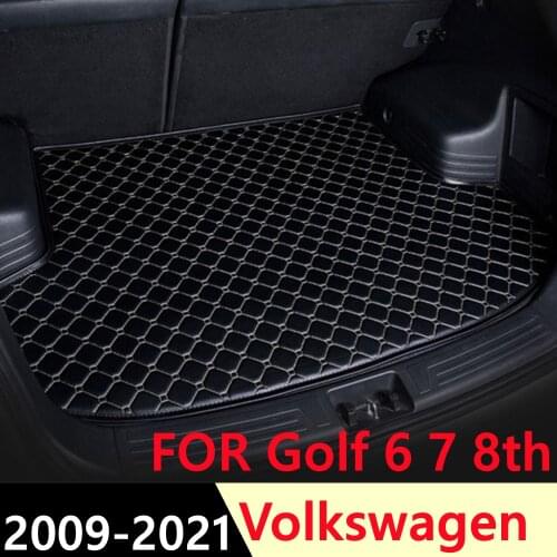 SJ Custom Waterproof Car Trunk Mat AUTO Tail Boot Tray Liner Cargo Pad Protector Fit For Volkswagen VW golf 7 7.5 2014 2015-2020