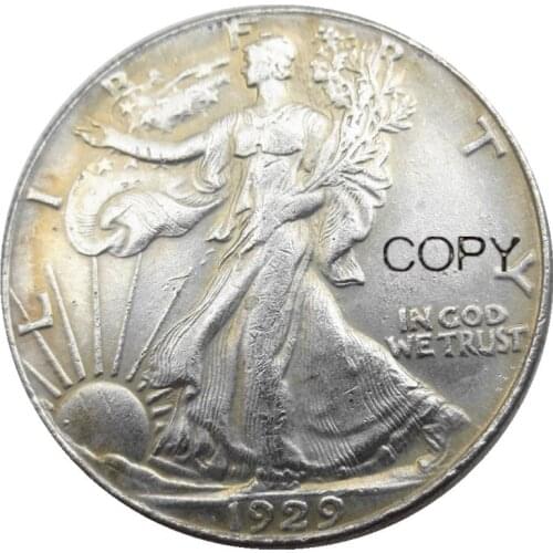 US 1929 SD Walking Liberty Half Dollar Silver Plated Copy Coins
