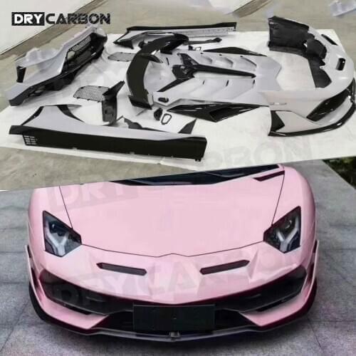 Trunk Trim Front Lip Rear Diffuser Side Skirts Bumper Guard case For for Lamborghini LP700 SVJ Dry Carbon Fiber FRP Body Kit