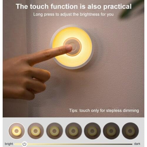 Led Cabinet Lamp With Sensor Touch/motion Night Lights Stepless Dimming USB Motion Sensor Light For Cabinets Stairs Closet