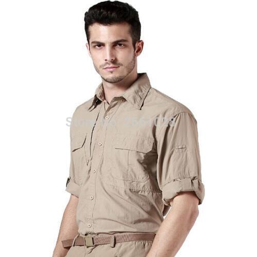Tactical Fast Quick Drying Mens Long Sleeve Shirts Military Tactical Hunting Army Clothing Male outwear