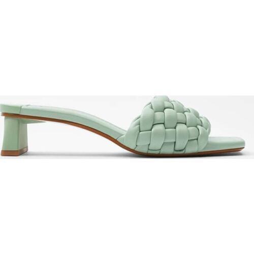 Woven high-heeled Sandals Womens Thick Heel Slides Sandals 2020 New Designer European and American Style Knit Women Shoes