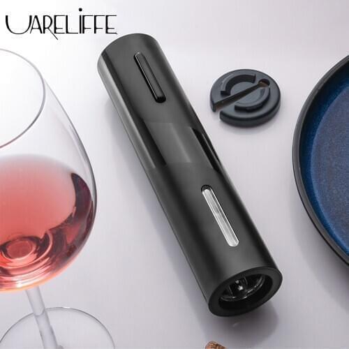 Uareliffe Electric Bottle Wine Opener Automatic Fast Opening Can Remover USB Rechargeable Corkscrew Wooden Foil Cutter Smarthome