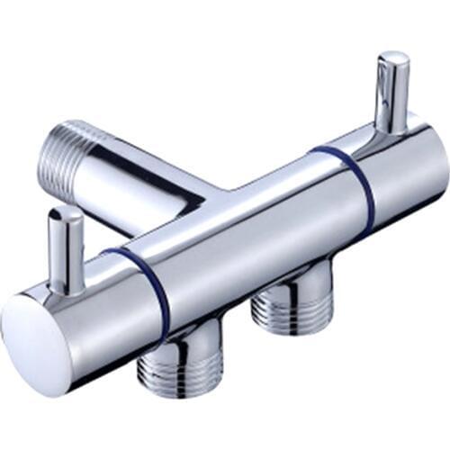 Bathroom Faucet Valve Angle Valve Single Inlet Double Outlet Double Control Valve for Shower Head Toilet Sink Basin Water Heater