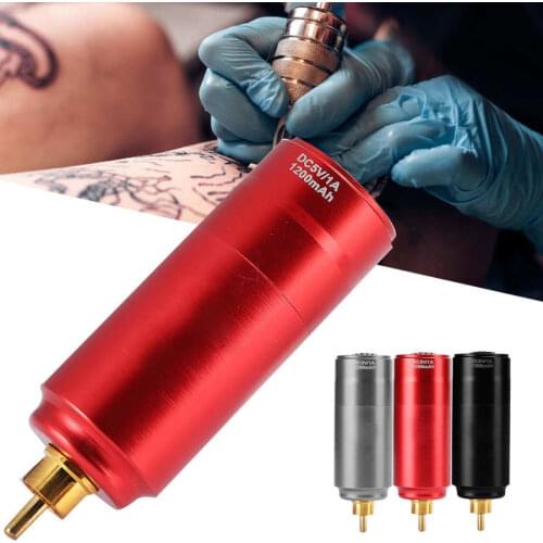 Wirelss Tattoo Machine Power Supply Motor Tattoo Pen Power Supply RCA Plug 1200mAh Portable Large Capacity Tattoo Power Supplies
