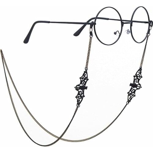 Women Retro Black bat Sunglass Chains Lanyards Eyewear Accessories Sunglasses Reading Glasses Strap cord glasses hanging rope