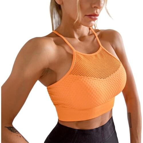 Female Sports Bra Solid Color U-Neck Spaghetti Strap Vest Sleeveless Crop Tops Sportswear for Summer Sling Sports Vest 2021