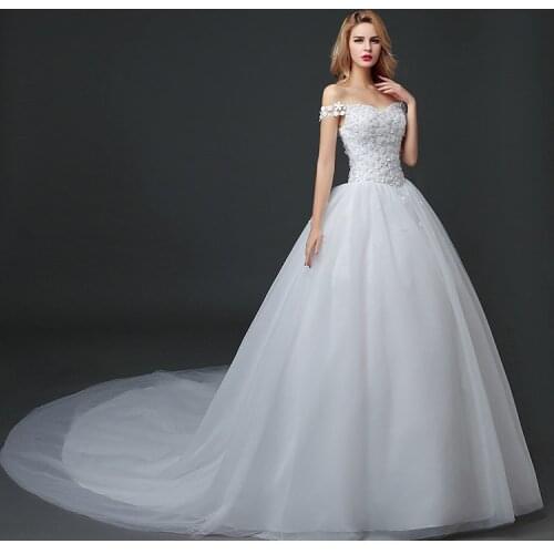 Robe De Mariee Dubai white Wedding Dress Luxury Appliques Lace Wedding Gown Custom Made Dresses Wedding Vestidos De Novia 2021