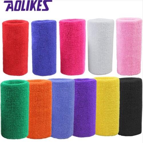 1 pc 15*7.5 cm terry cloth wristbands sport sweatband hand band for gym volleyball tennis sweat wrist support brace wraps guards