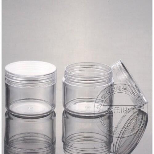 100PCS/LOT-20G Cream Jar,Clear Plastic Cosmetic Eye Shadow Cream Canister,Flat Angle Screw Caps,Empty Sample Nail Art Box