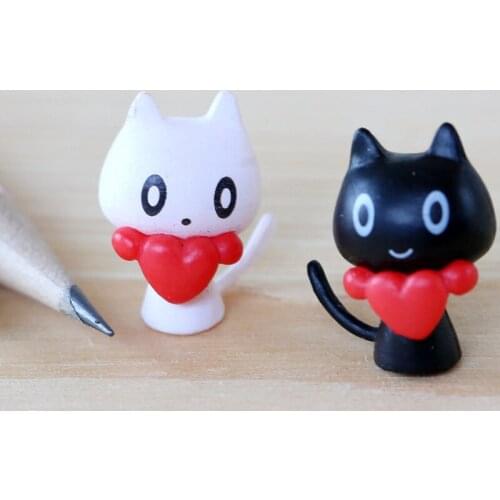 2PCS Cute Lover Cat Animal Miniature Fairy Garden Home Houses Decoration Mini Craft Micro Landscaping Decor DIY Accessories