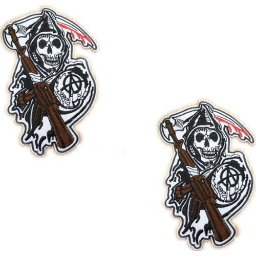 2018 popular patches Patch Punk Skull Sticker Letter DIY Embroidery Sewing On Iron-on Arm Badge Decor For Jeans Clothes H