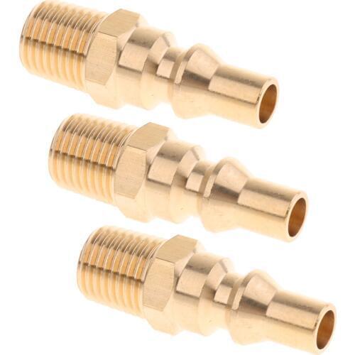 3 Pcs Premium Propane Gas Quick Connect Adapter Connector Hose Fitting 1/4'' Male Thread, for RV Oven, Easy to Install