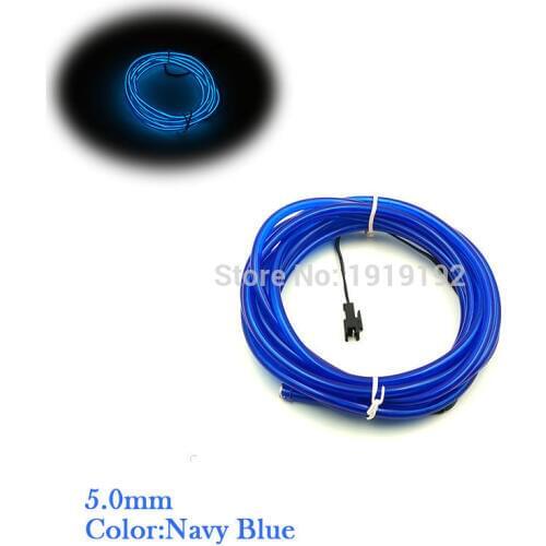 5.0mm 5Meters 10 color EL Wire computer Accessories Party Decoration Flexible Light Glow Rope tape Cable Strip LED Neon Lights