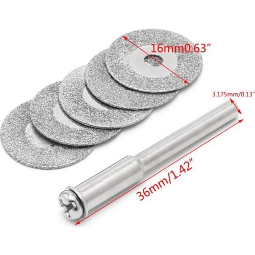 5pcs 18mm Diamonte Cutting Discs & Drill Bit Shank For Rotary Tool Blade