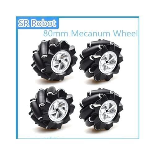80mm Mecanum Wheel + 4mm/6mm Motor Coupling Kit Omni Wheel For 2WD/ 4WD Smart Robot Car Chassis DIY For AGV Drif