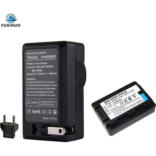 1200mAh VW-VBY100 VWVBY100 Camera Camcorder Battery + AC Charger For Panasonic HC-V130 HC-V130K HC-V201 HC-V201K HC-V110 HC-V106