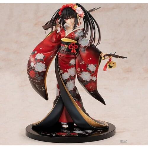 Anime Date A Live Tokisaki Kurumi Alluring Kimono PVC Action Figure KADOKAWA Kurumi Tokisaki Collection Model Toys Doll Gift
