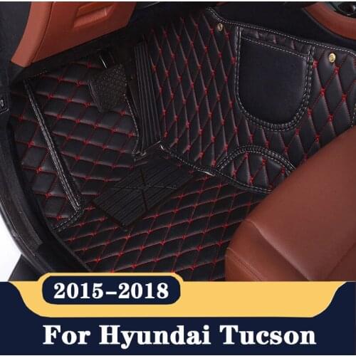 Car floor mat For Hyundai Tucson 2015 2016 2017 2018 Double Layer Car Interior Accessories Wire loop Carpets