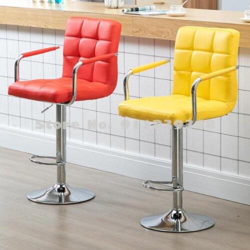Bar Chair Simple European Style Lifting Revolving Back Cashier Front Desk Chair Office Bar High Stool Household