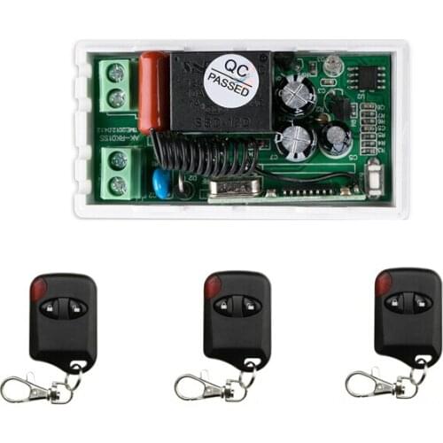220 v 1 ch RF wireless remote control switch 1 receiver+3 transmitter Simple connection
