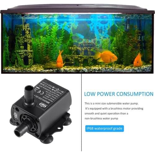 New Ultra-quiet Mini Brushless DC/USB Water Pump 5/12V 5-10W 250-400L/H Lift 300cm Submersible Fountain Aquarium Circulating