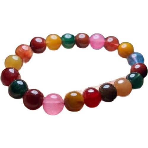 Color single circle bracelet crystal ball beads bangle natural Gemstone bracelet reiki Healing gift