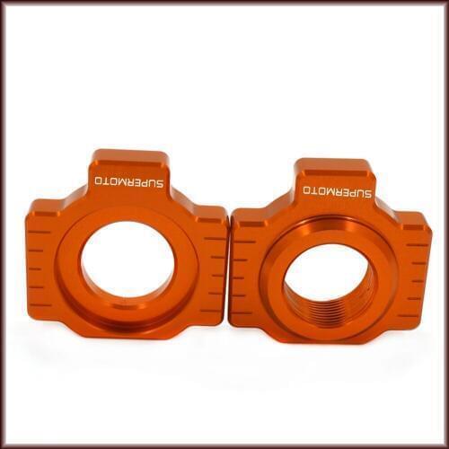 For KTM 690 SUPERMOTO 690SUPERMOTO 2007-2009 Chain Adjuster Regulator Swingarm Slider Motorcycle Accessories Orange With Logo