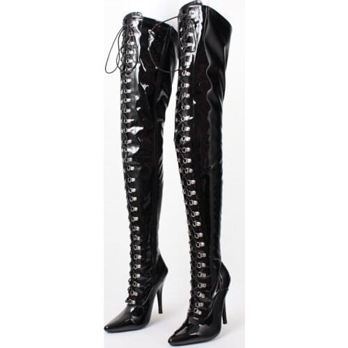 4.72in High Height Sex Boots Party Boots Pointed Toe Stiletto Heel Over-The-Knee Boots US Size 6-13 No.743-1