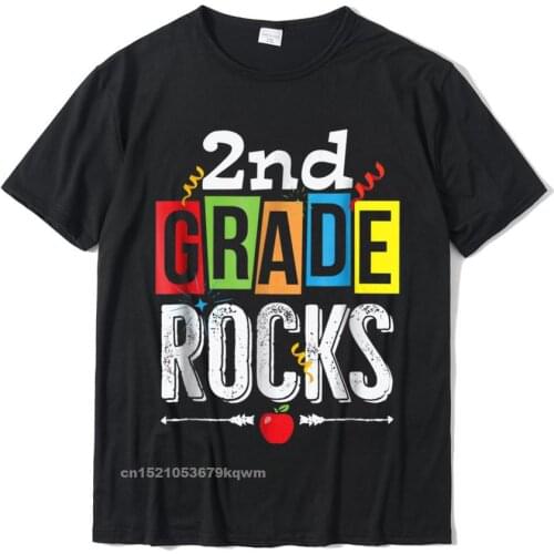 2nd Second Grade Rocks Back To School T Shirt Personalized Cotton Men Tops Tees Custom Popular Tshirts