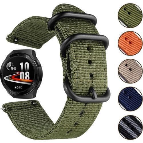 Canvas Nylon band for Huawei Watch GT GT2 42 46mm Honor Magic 2 Watch Wrist Strap Bracelet Belt For TicWatch Pro POLAR Vantage M