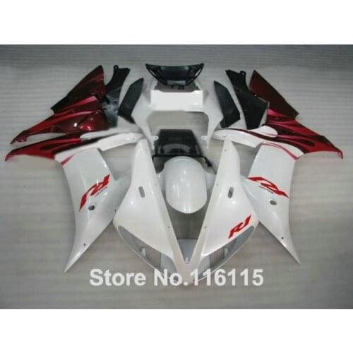 Customize Fairing kit for YAMAHA 2002 2003 red white black plastic fairings set Full injection molding YZF R1 02 03 YZ43