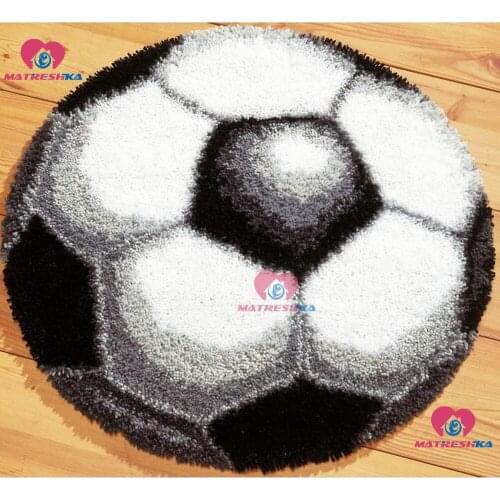 Latch Hook Rug Kits DIY Needlework Unfinished Crocheting Rug Yarn Cushion Mat Football 3D Embroidery Decorative Carpet Custom
