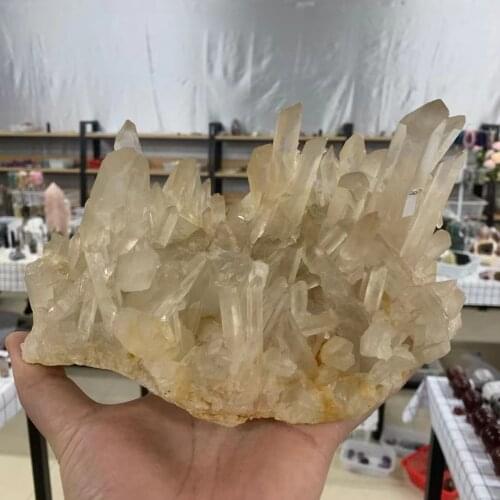 Natural White Crystal Cluster Quartz Reiki Healing Stone Crystal Point Specimen Home Decoration Crystal Mine