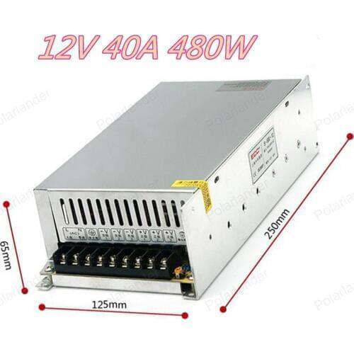 New arrival high quality 12V 40A 480W Switching Power Supply Driver AC 110-220V Input to DC 12V for LED Strip