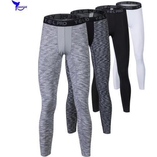 New mens compression jogging pants elastic running tights breathable sport leggings bodybuilding gym fitness quick dry trousers