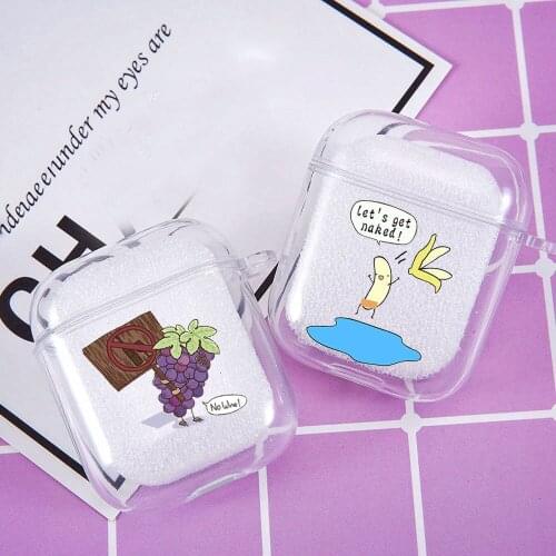 Cute funny Fruit Banana Earphone Case for Airpods 1 2 Wireless Bluetooth Earphone charging Box Covers Soft TPU Capa