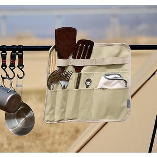 Outdoor camping tableware storage bag drawstring bag portable drawer liner tableware storage bag